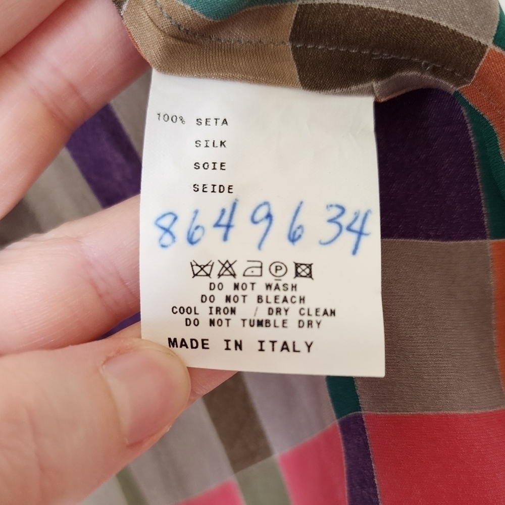 Etro Silk Multicolored Tie Front Blouse 42 - Picture 5 of 5